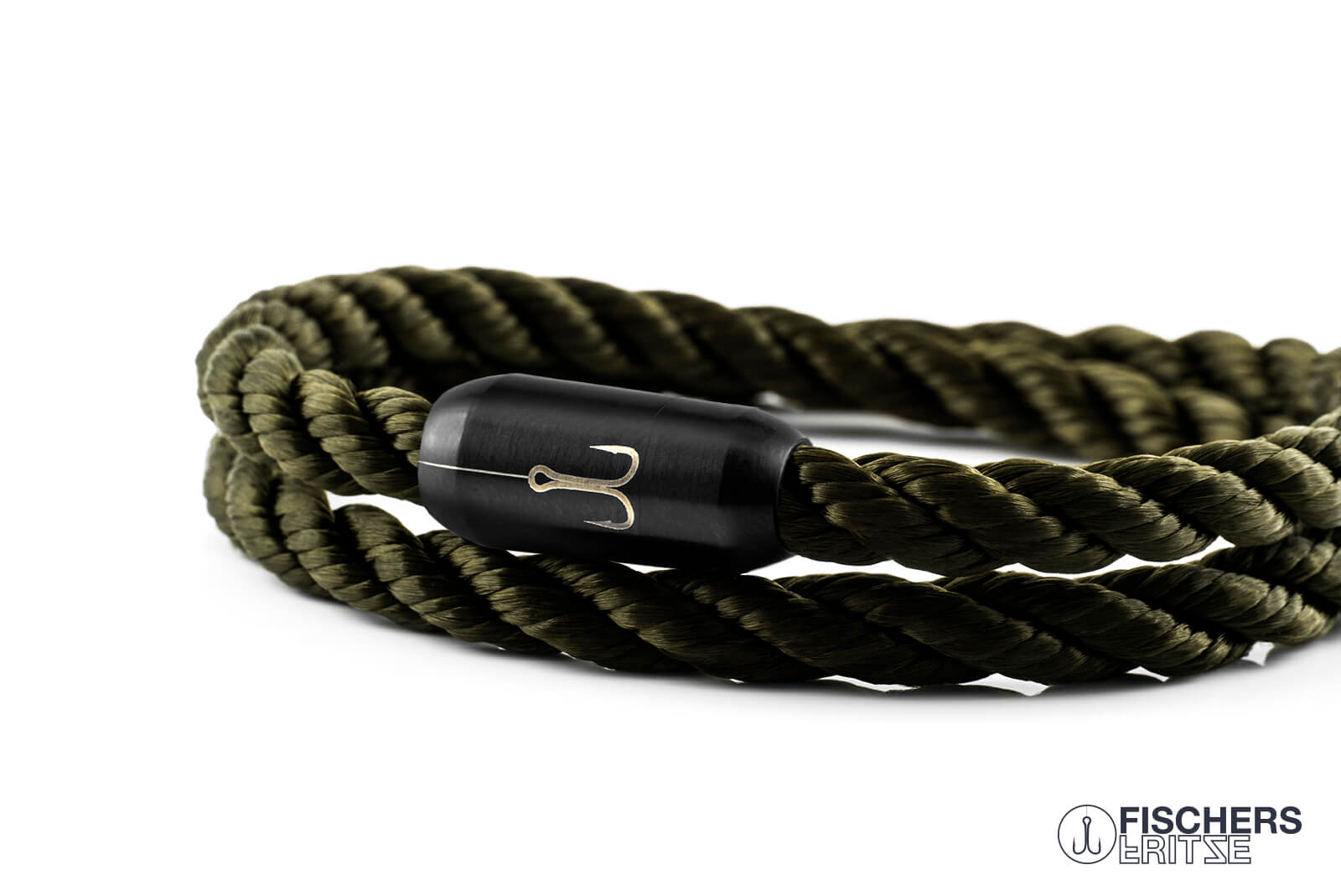 fischers-fritze-torpedogarnele-jakob-segeltau-armband-olivgr-n-gedreht-6-mm-schw image 5