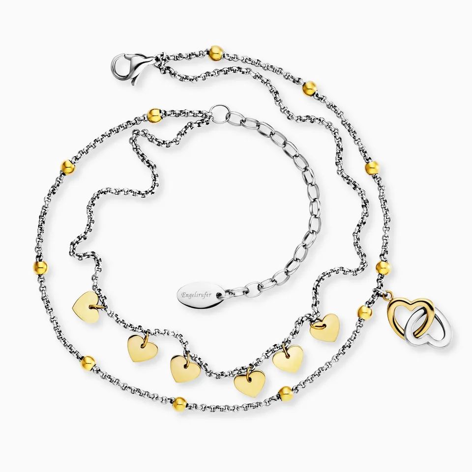 engelsrufer-with-love-fu-kette-edelstahl-herzen-bicolor image 1