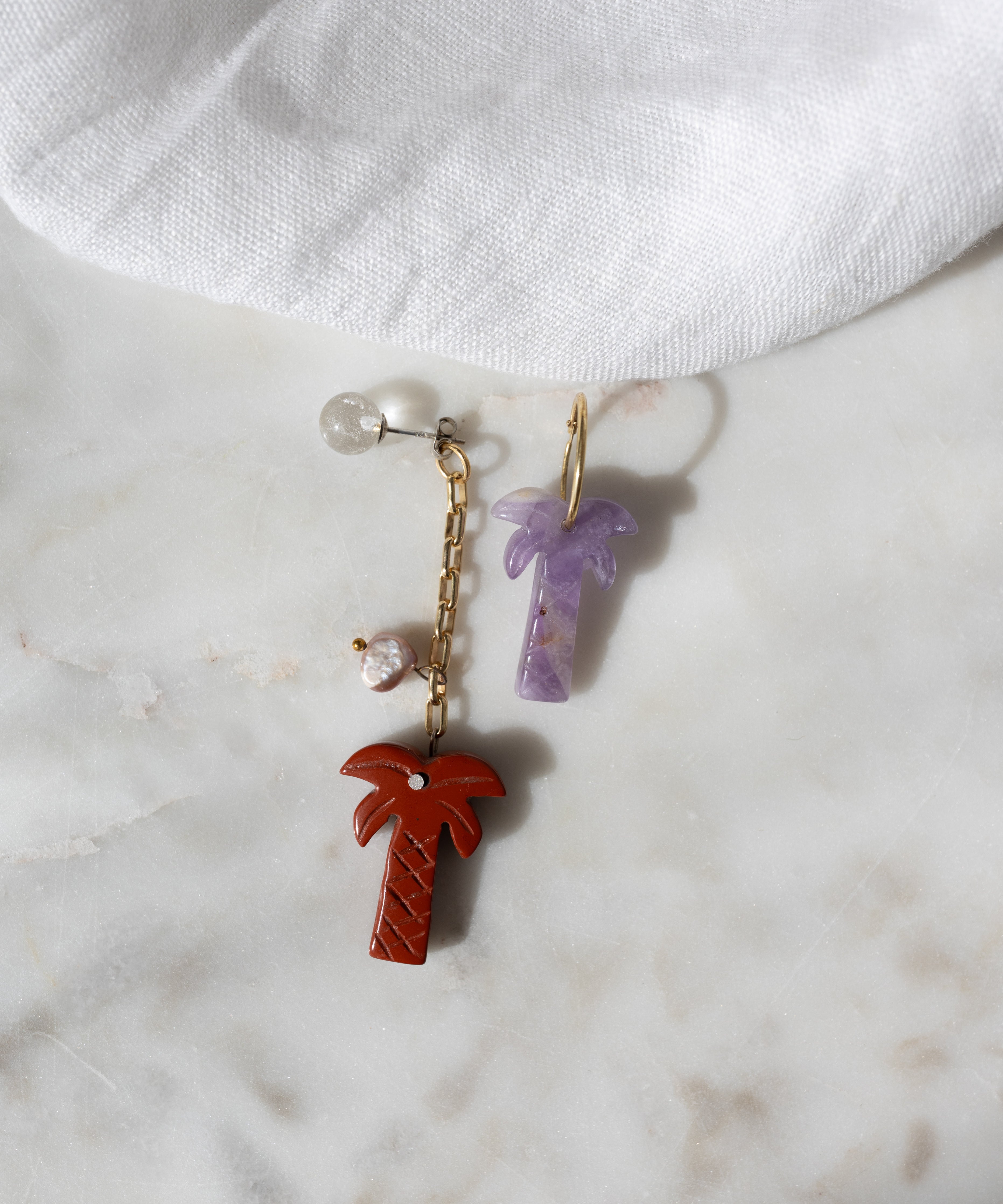 wald-berlin-mexicana-mariachi-earrings-double-palm-asymmetrische-gold-ohrringe image 1