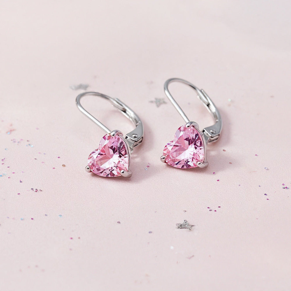 engelsrufer-herzengel-kinder-ohrh-nger-edelstahl-herz-mit-zirkonia-rosa image 2