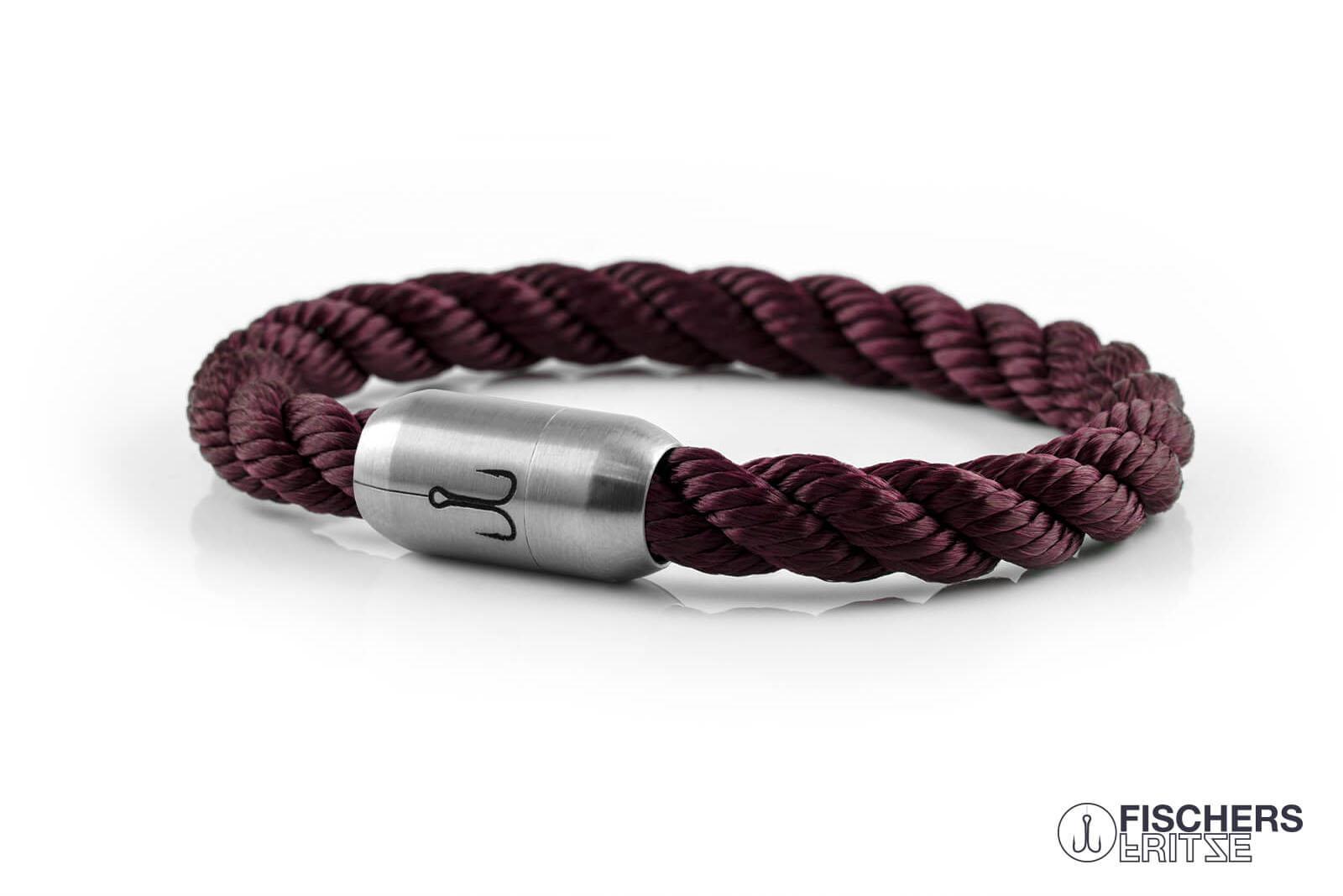 fischers-fritze-makrele-bert-segeltau-armband-dunkelrot-gedreht-8-mm image 1