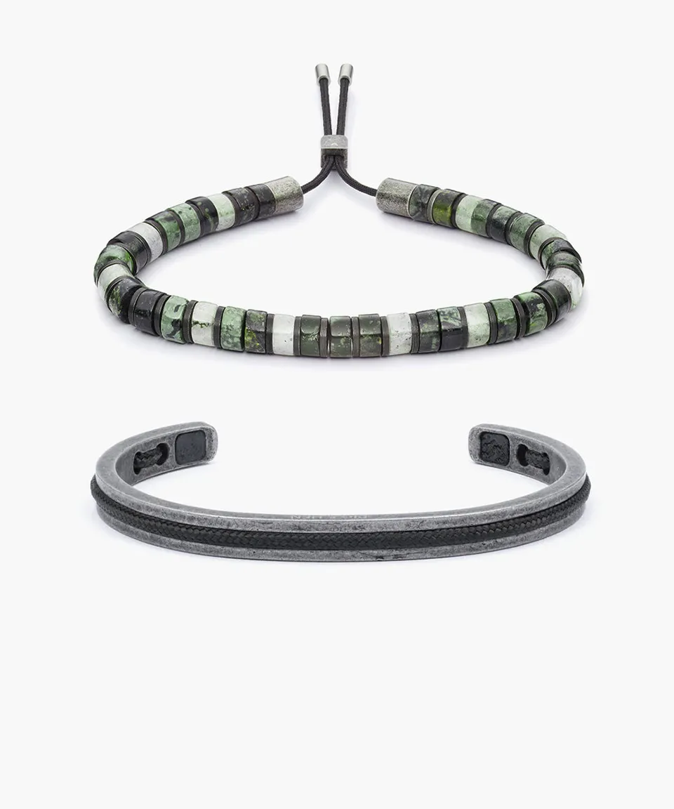 pig-hen-brontide-6mm-aspen-navarch-6mm-army-set-vintage-herren-armband-set image 1