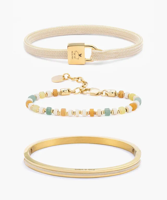 pig-hen-billy-ivory-brontide-firenze-damen-armband-set-beige-gold image 1
