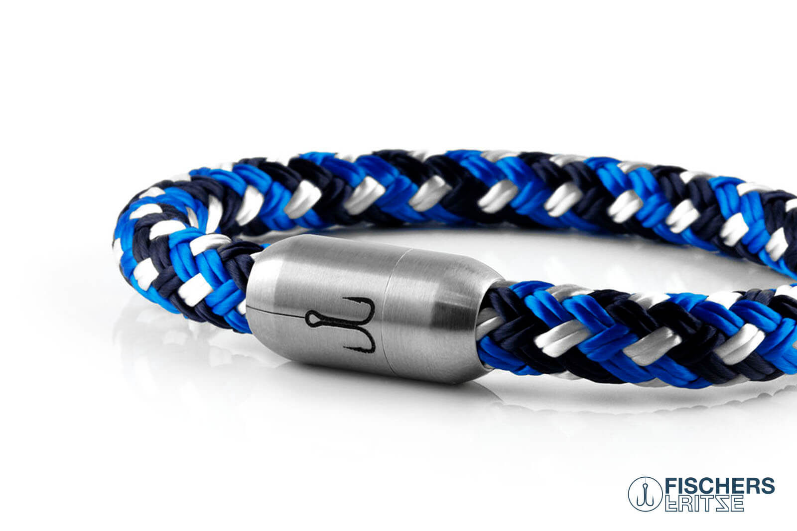 fischers-fritze-makrele-moritz-armband-marineblau-stahlblau-wei-8-mm image 8