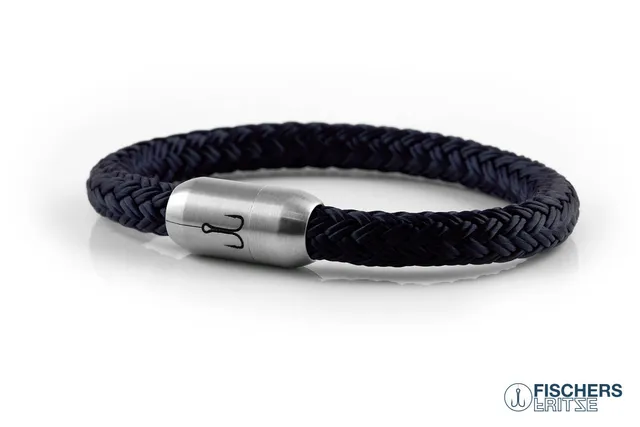 fischers-fritze-makrele-henry-segeltau-armband-marineblau-8mm image 1