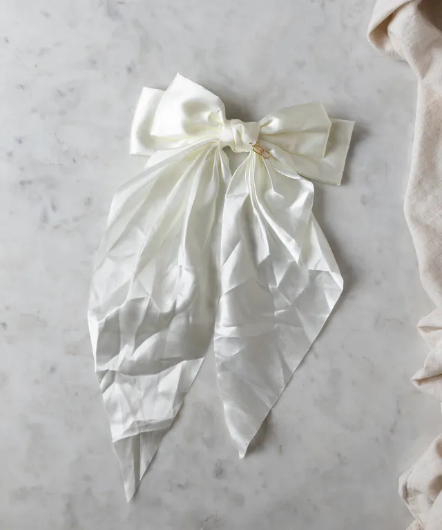 wald-berlin-happy-holidays-cream-hair-bow-festliche-haarschleife-10-cm image 1