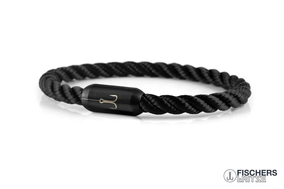 fischers-fritze-torpedokrabbe-adda-armband-schwarz-gedreht-6-mm-segeltau image 1