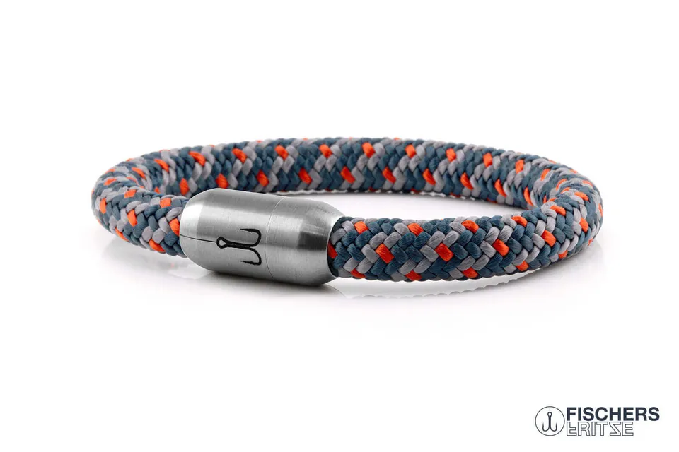 fischers-fritze-makrele-extrafein-arnold-segeltau-armband-petrol-grau-coral image 1