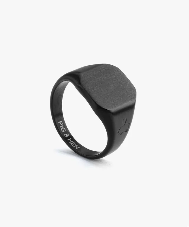 pig-hen-signet-ring-16mm-classic-ring-schwarz image 1