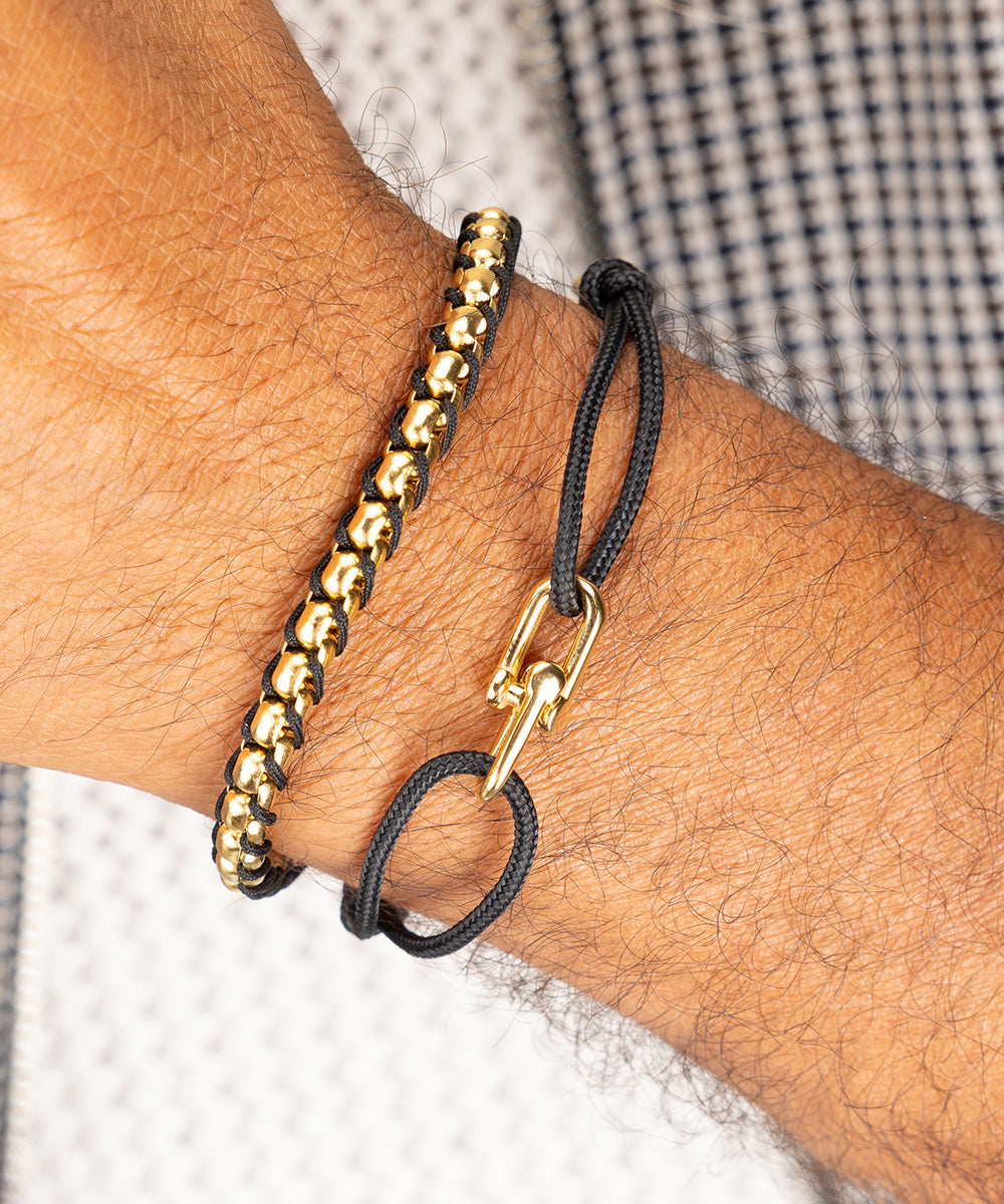 pig-hen-catena-venetian-herren-kettenarmband-black-gold image 2
