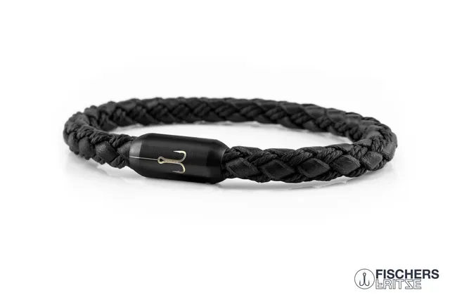 fischers-fritze-torpedokrabbe-fiene-lederarmband-schwarz-geflochten-6mm image 1