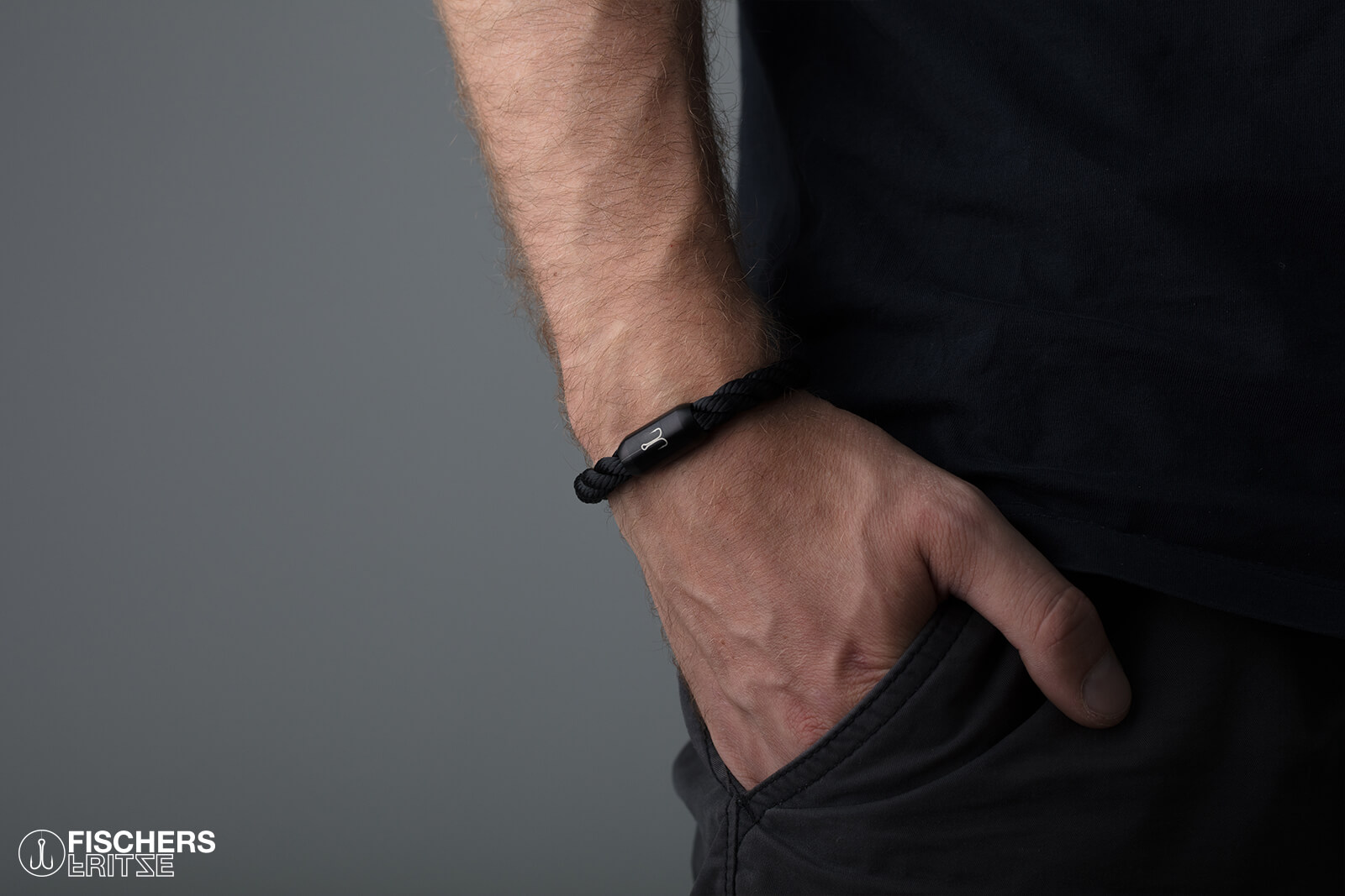 fischers-fritze-torpedomakrele-adam-segeltau-armband-schwarz-gedreht-8-mm image 5