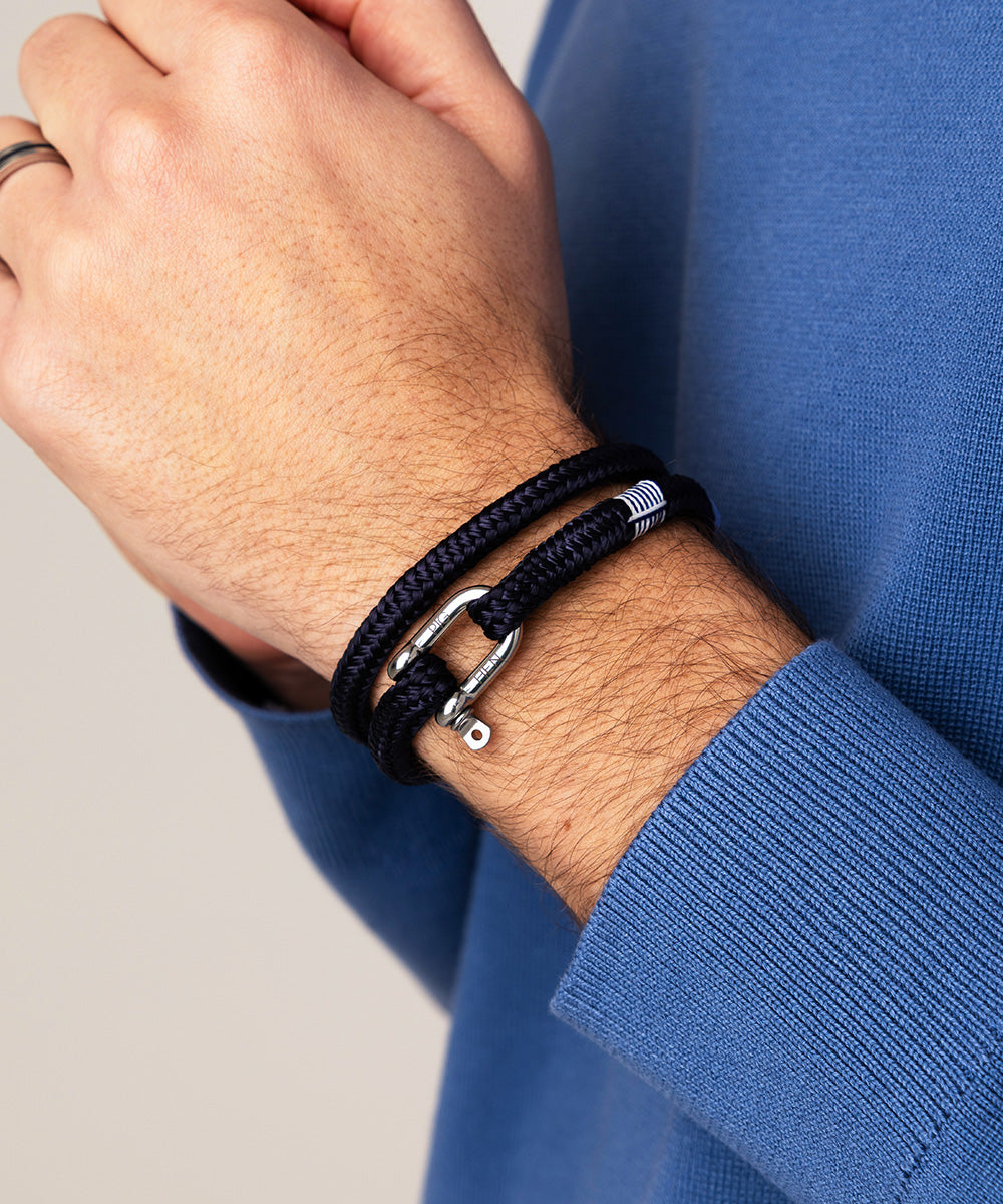 pig-hen-salty-steve-herren-seilarmband-navy-silver image 2
