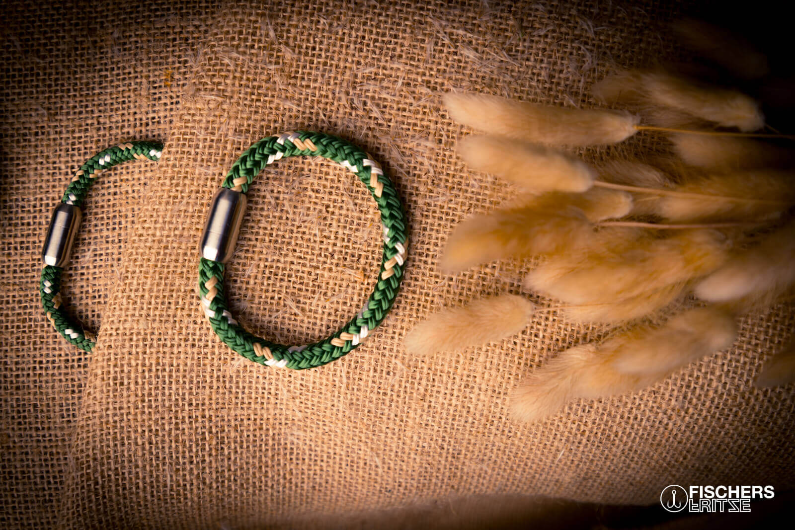 fischers-fritze-makrele-leif-armband-grasgr-n-beige-weiss image 3