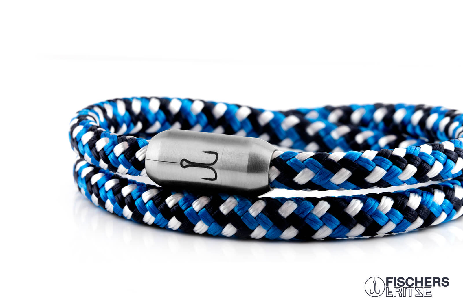 fischers-fritze-garnele-moritz-segeltau-armband-marineblau-stahlblau-wei image 6