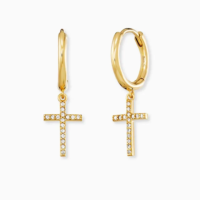 engelsrufer-creole-925er-silber-kreuz-gold-mit-zirkonia image 1