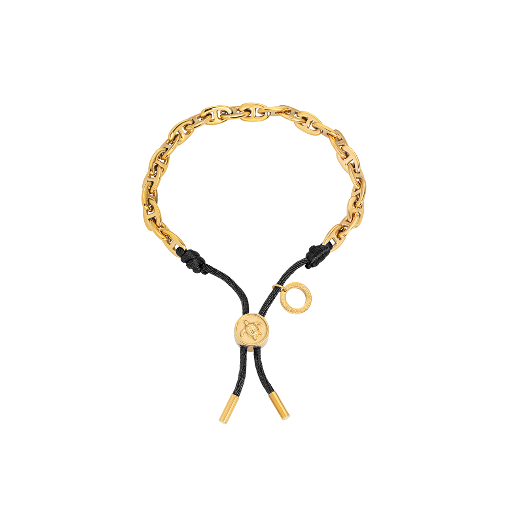 paul-hewitt-turtle-anchor-chain-armband-gold-schwarz-verstellbares-stoffarmband image 1