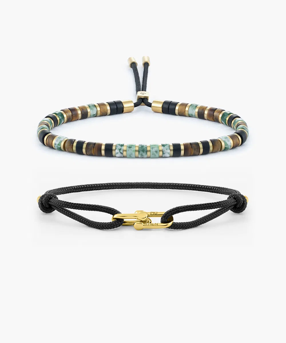 pig-hen-brontide-nagoya-daunting-dean-set-black-gold-herren-armband-set image 1