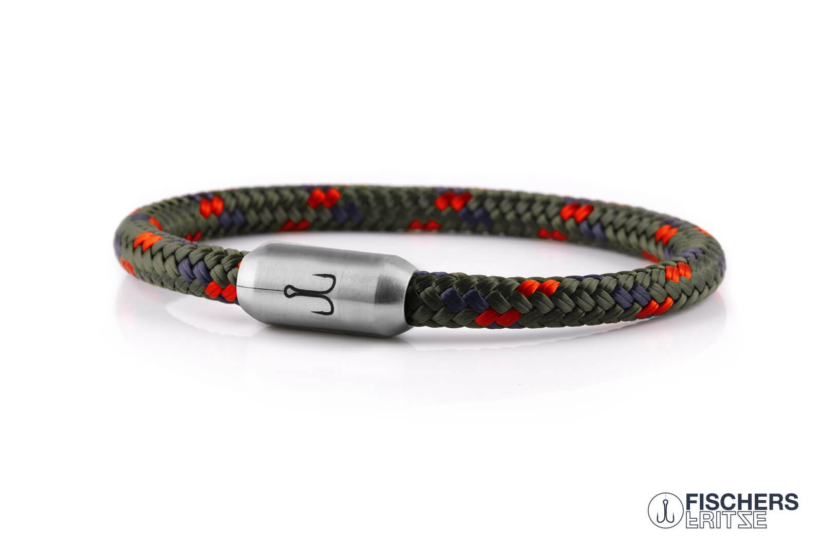 fischers-fritze-krabbe-gunda-segeltau-armband-olivgr-n-marineblau-rot image 1
