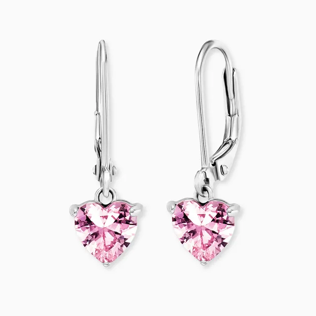 engelsrufer-herzengel-kinder-ohrh-nger-edelstahl-herz-mit-zirkonia-rosa image 1