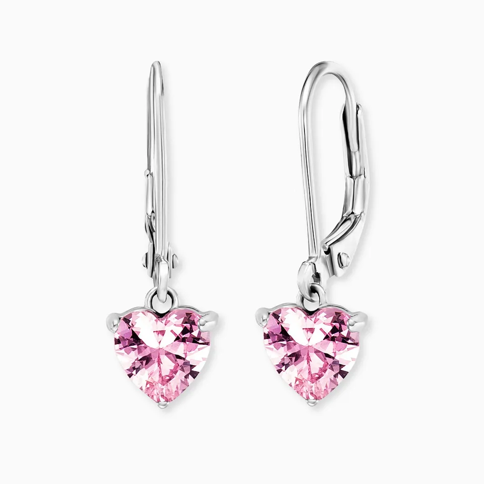 engelsrufer-herzengel-kinder-ohrh-nger-edelstahl-herz-mit-zirkonia-rosa image 1