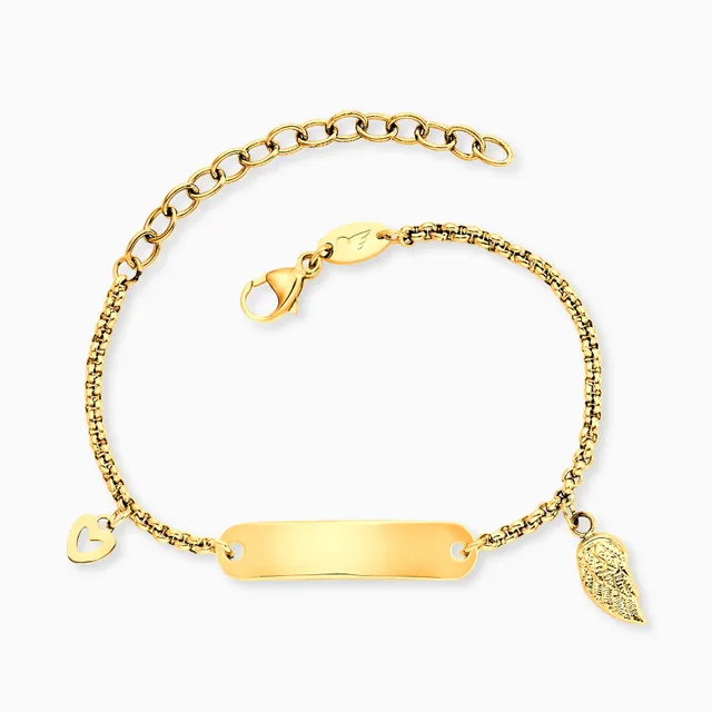 herzengel-kinder-armband-edelstahl-id-mit-fl-gel-gold image 1