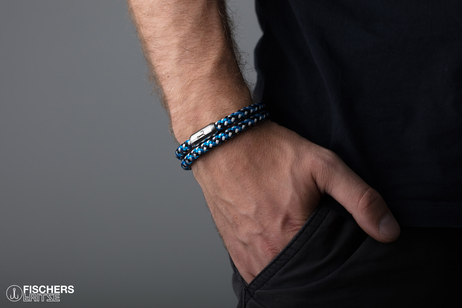 fischers-fritze-garnele-moritz-segeltau-armband-marineblau-stahlblau-wei image 5