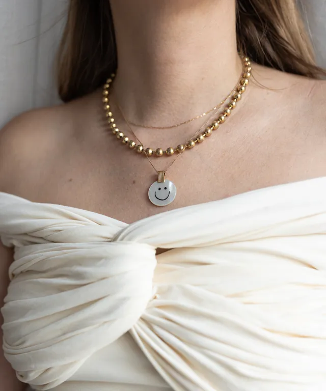 wald-berlin-smilie-dude-medaillon-pearl-necklace-43-cm-goldkette image 1