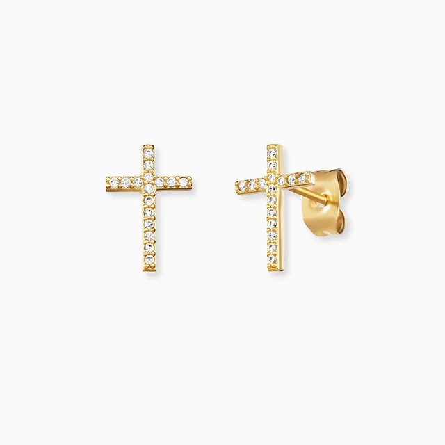 engelsrufer-ohrstecker-925er-silber-kreuz-gold-mit-zirkonia image 1