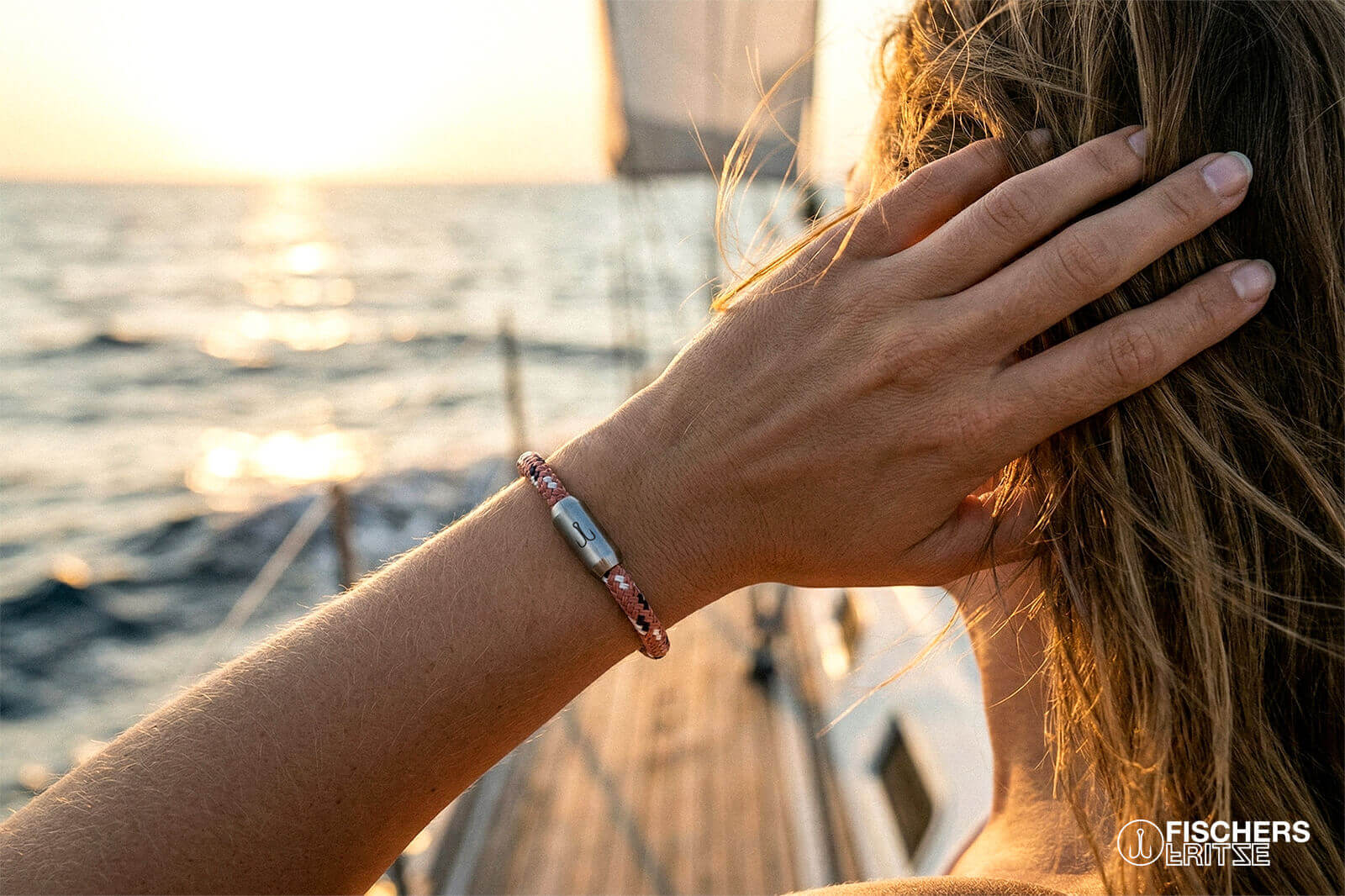 fischers-fritze-krabbe-rosalie-segeltau-armband-rosa-marineblau-wei-6-mm image 2