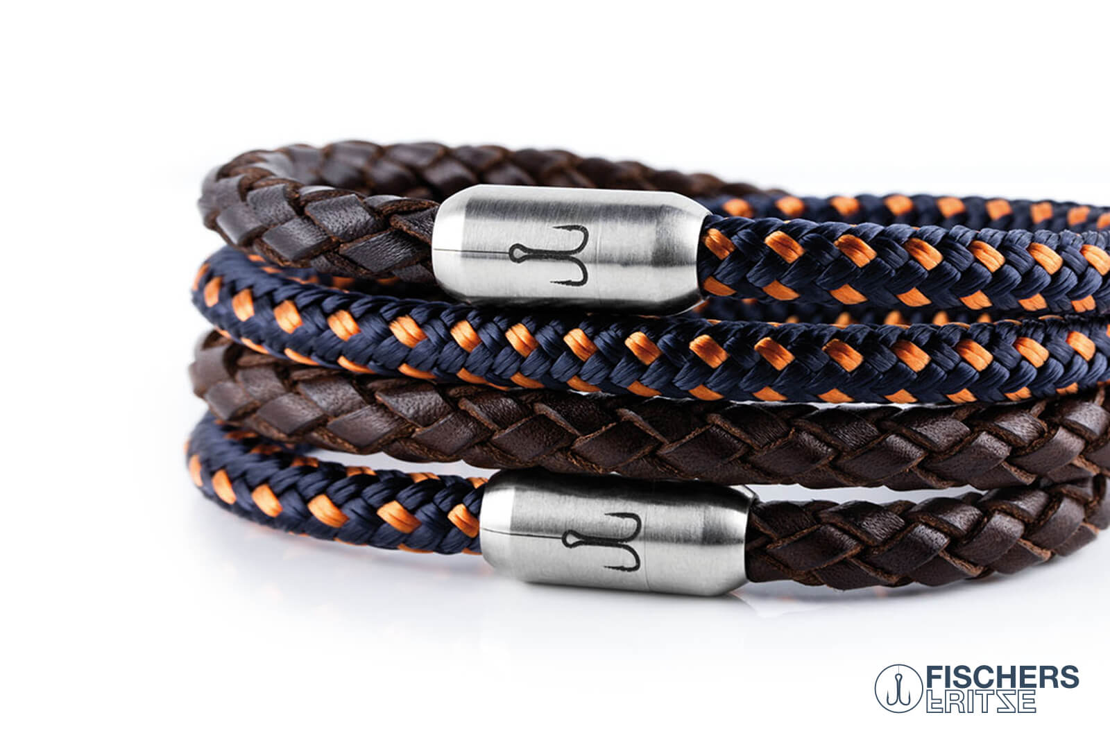 fischers-fritze-kombination-garnele-willi-fidel-marineblau-orange-leder-braun image 5