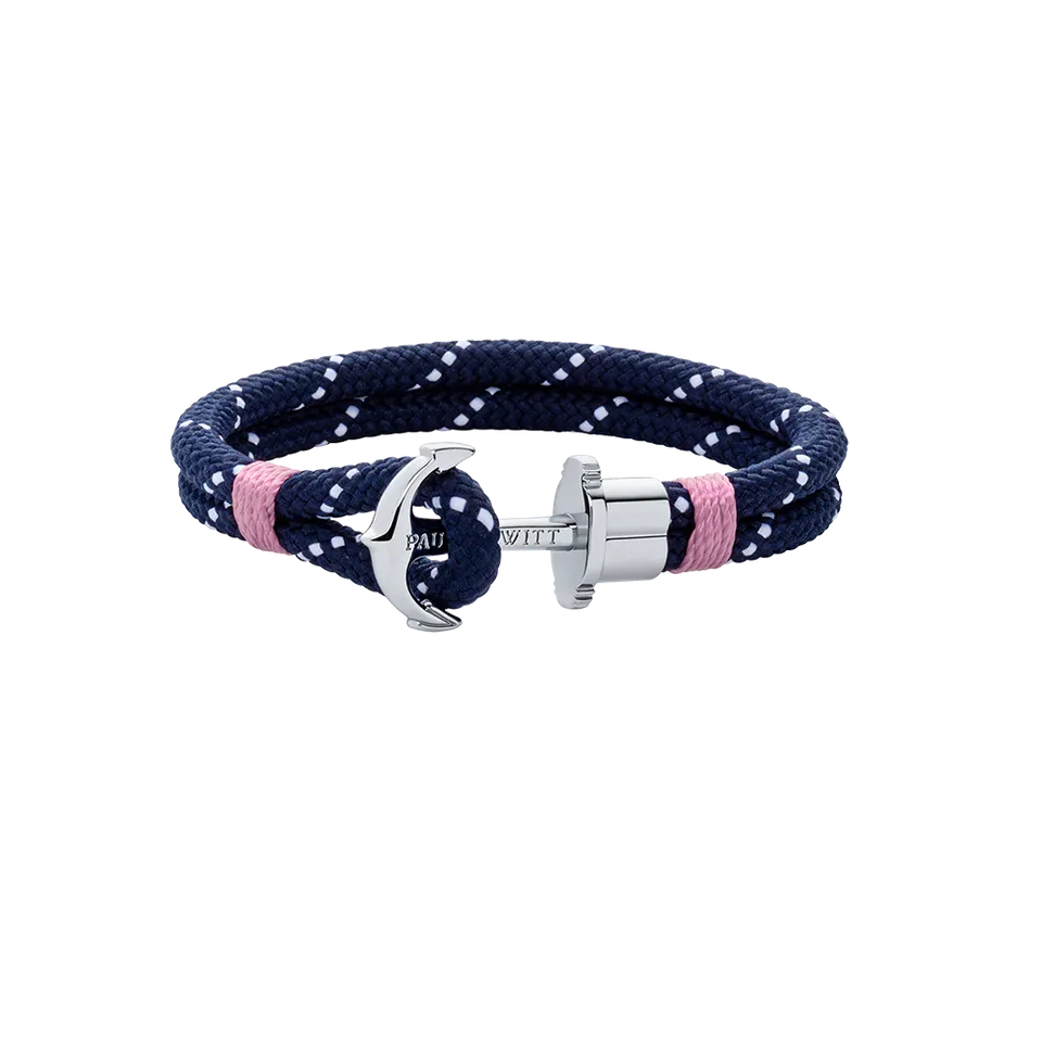 paul-hewitt-phrep-ankerarmband-silber-nylon-marineblau-wei-rosa-damen image 1
