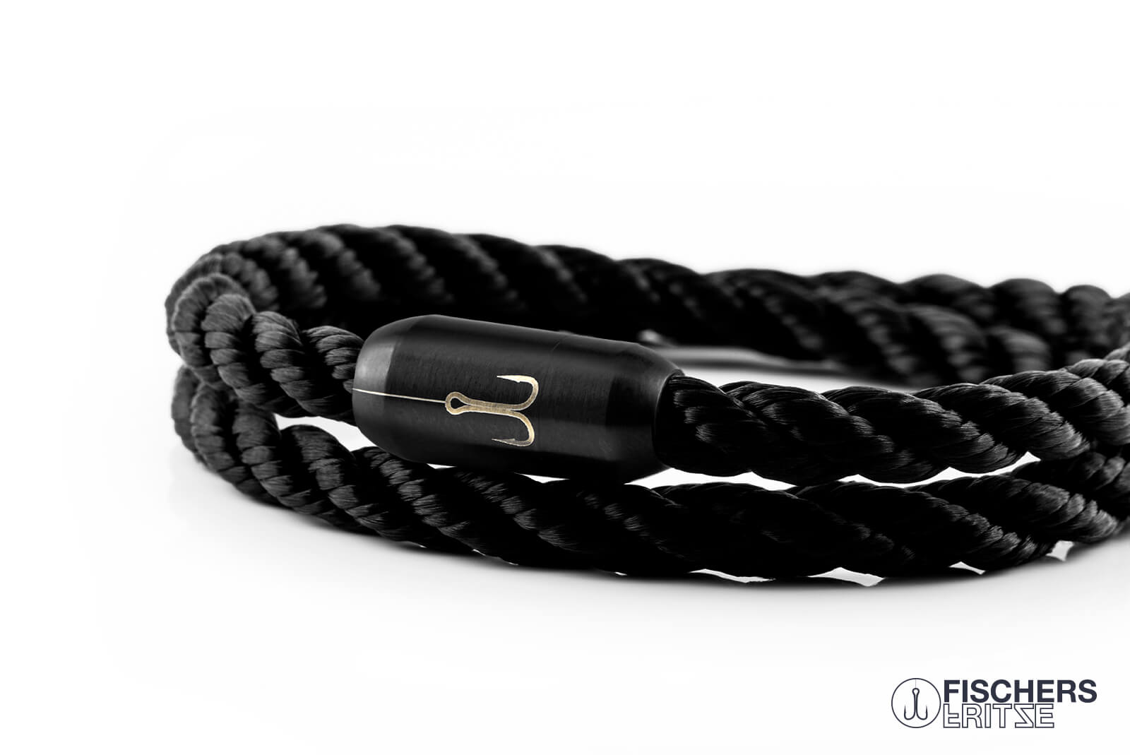 fischers-fritze-torpedogarnele-adam-segeltau-armband-schwarz-gedreht image 5