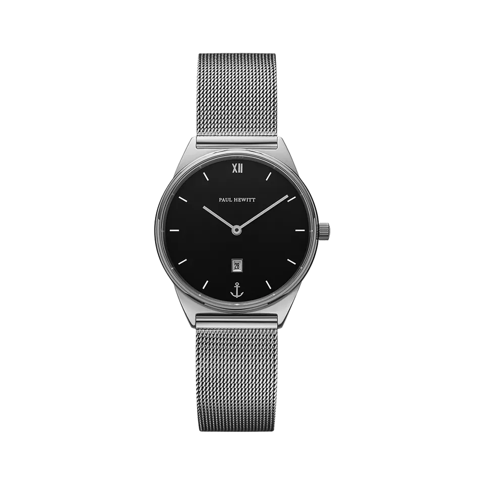 paul-hewitt-uhr-praia-silber-schwarz-mesh-silber image 1
