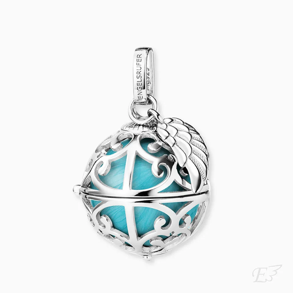 engelsrufer-anh-nger-925er-silber-engelsfl-gel-mit-klangkugel-perlmutt-t-rkis image 1