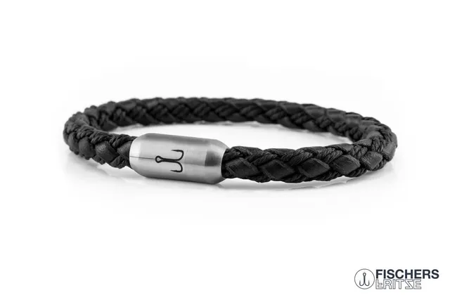 fischers-fritze-krabbe-frederike-lederarmband-schwarz-geflochten image 1