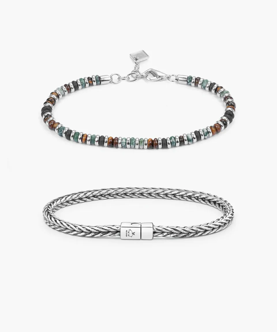 pig-hen-brontide-nagoya-foxtail-set-925-sterling-silber-armband-set image 1