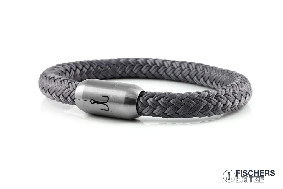 fischers-fritze-makrele-walter-segeltau-armband-grau-8mm image 1
