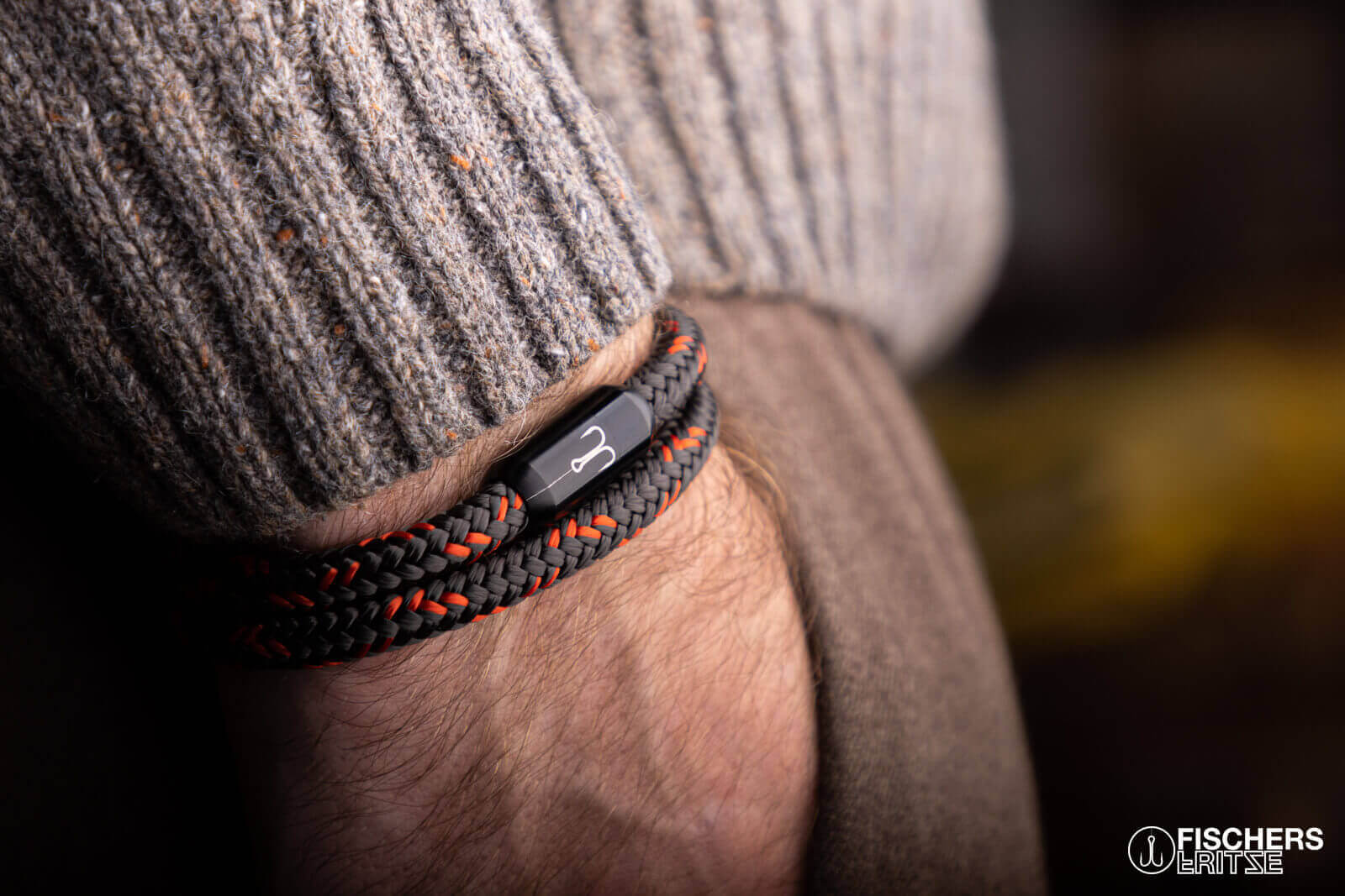 fischers-fritze-torpedogarnele-siegfried-segeltau-armband-kaffeebraun-coral image 8