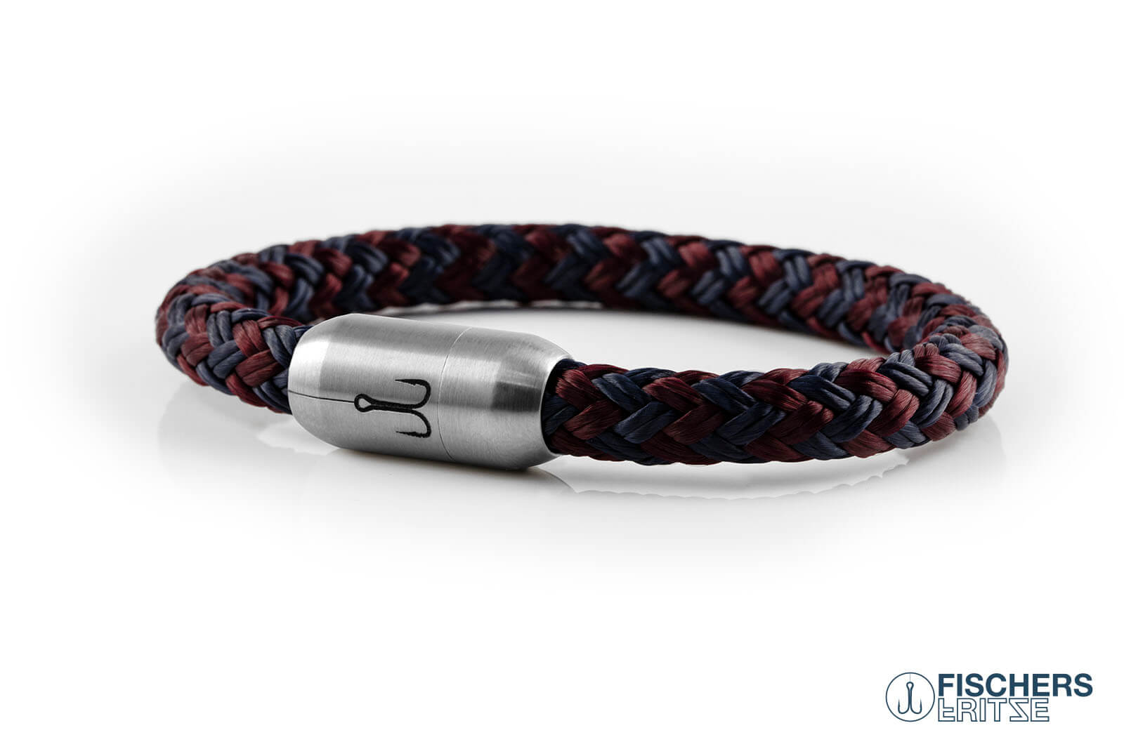 fischers-fritze-makrele-bruno-armband-marineblau-dunkelrot-8mm image 1