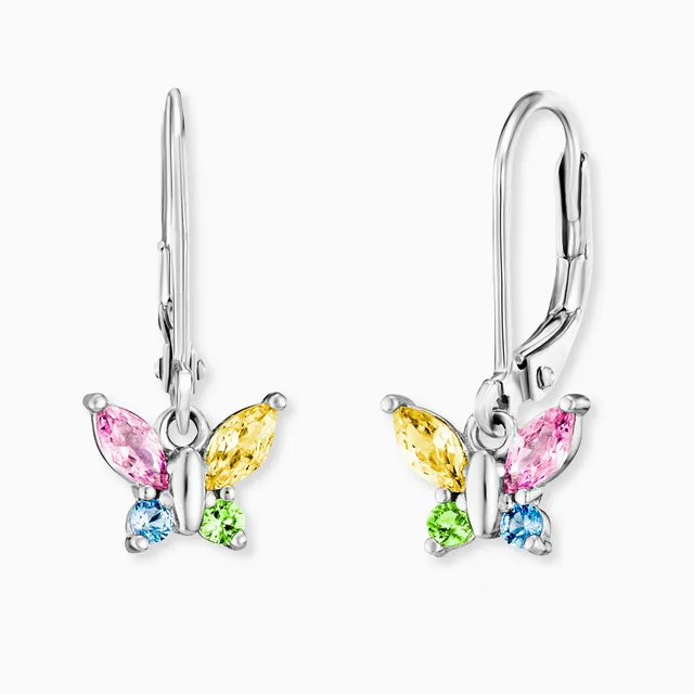 engelsrufer-herzengel-kinder-ohrh-nger-edelstahl-schmetterling-mit-zirkonia-mult image 1