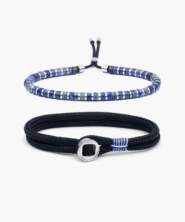 pig-hen-brontide-okinawa-don-dino-armband-set-blau-silber-herren image 1