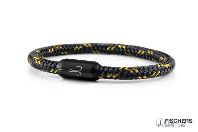 fischers-fritze-torpedokrabbe-constanze-armband-schwarz-marineblau-currygelb-6mm image 1