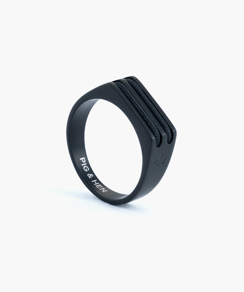 pig-hen-signet-ring-7mm-rope-black-herren-ring-schwarz image 1