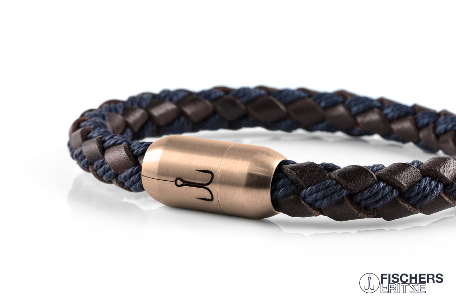 fischers-fritze-k-nigsmakrele-fay-armband-8-mm-braun-marineblau-geflochten image 5