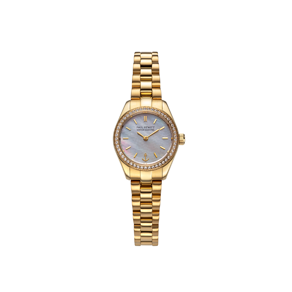 paul-hewitt-petit-soleil-round-uhr-gold-pearl-crystal-mini-solaruhr-damen image 1