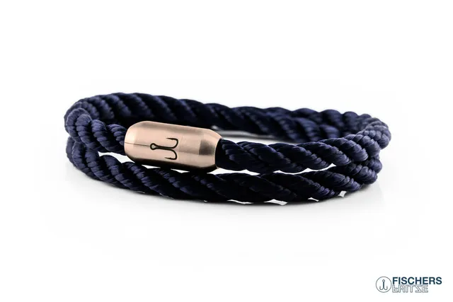 fischers-fritze-k-nigsgarnele-hugo-segeltau-armband-marineblau-gedreht image 1