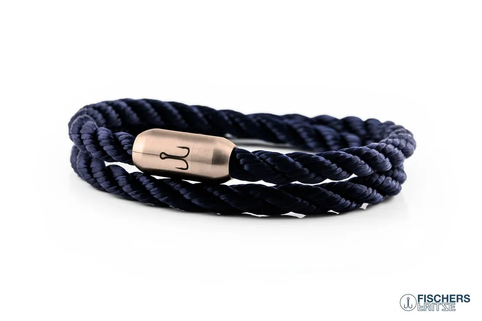 fischers-fritze-k-nigsgarnele-hugo-segeltau-armband-marineblau-gedreht image 1