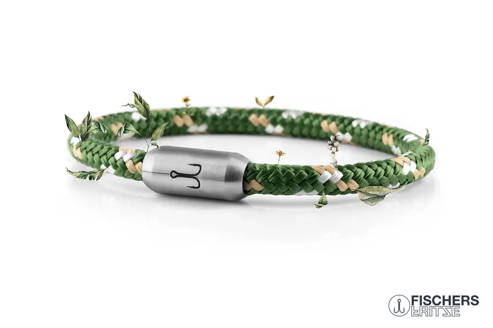 fischers-fritze-krabbe-liv-armband-6mm-grasgr-n-beige-weiss image 1