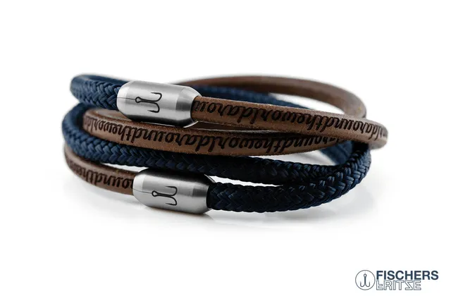 fischers-fritze-garnele-henry-adrian-set-marineblau-leder-braun-gefettet-6-mm image 1